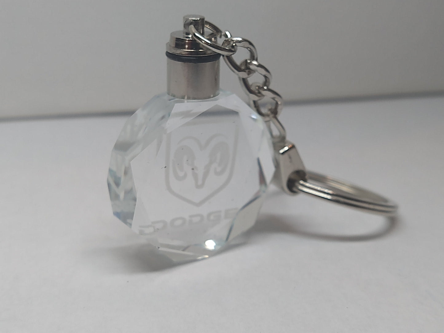 Customized Laser Engraved All Car with Logo Crystal Glass Keychain with Color Changing LED Lights (For Dodge Ram)!!
