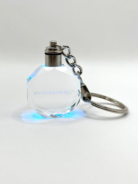 Customized Laser Engraved All Car with Logo Crystal Glass Keychain with Color Changing LED Lights (For Dodge)!!