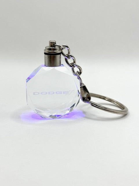 Customized Laser Engraved All Car with Logo Crystal Glass Keychain with Color Changing LED Lights (For Dodge)!!
