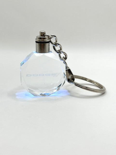 Customized Laser Engraved All Car with Logo Crystal Glass Keychain with Color Changing LED Lights (For Dodge)!!