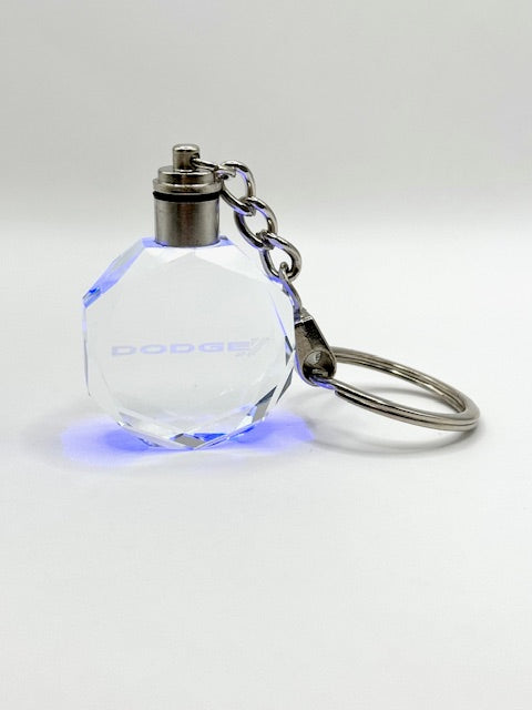 Customized Laser Engraved All Car with Logo Crystal Glass Keychain with Color Changing LED Lights (For Dodge)!!