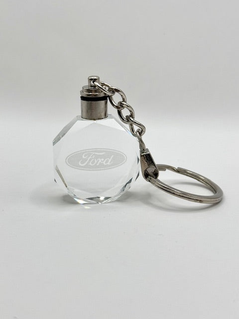 Customized Laser Engraved All Car with Logo Crystal Glass Keychain with Color Changing LED Lights (For Ford)!!
