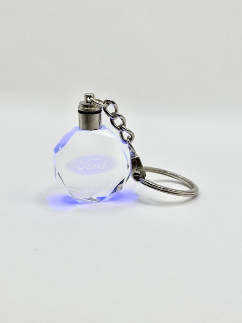 Customized Laser Engraved All Car with Logo Crystal Glass Keychain with Color Changing LED Lights (For Ford)!!