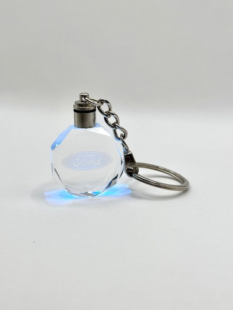 Customized Laser Engraved All Car with Logo Crystal Glass Keychain with Color Changing LED Lights (For Ford)!!