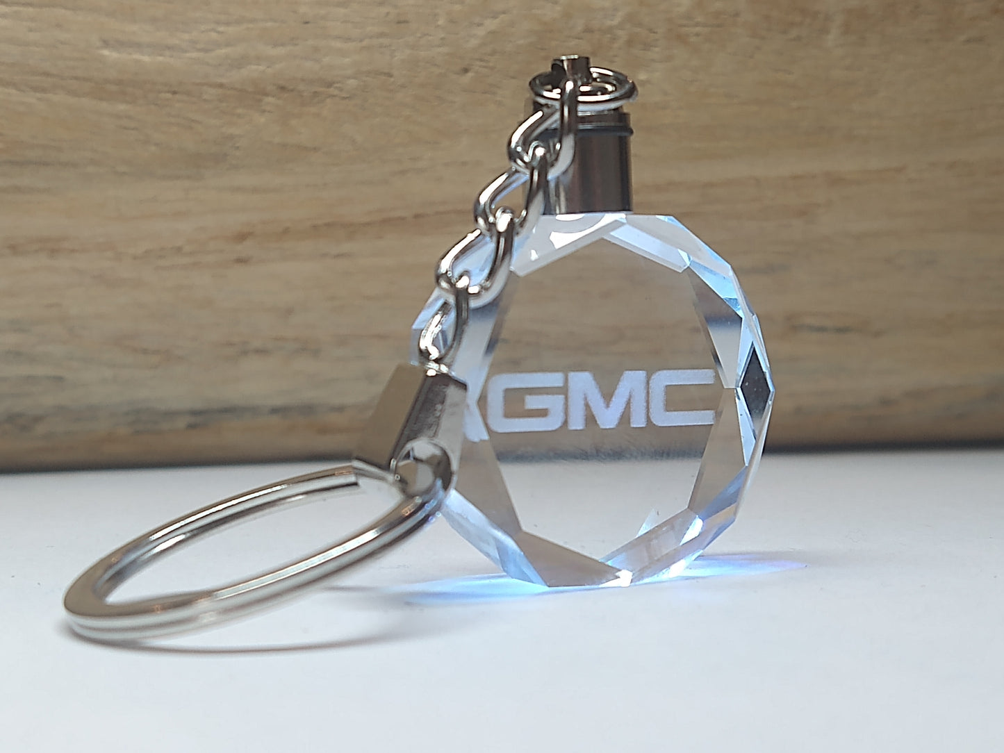 Customized Laser Engraved All Car with Logo Crystal Glass Keychain with Color Changing LED Lights (For GMC)!!