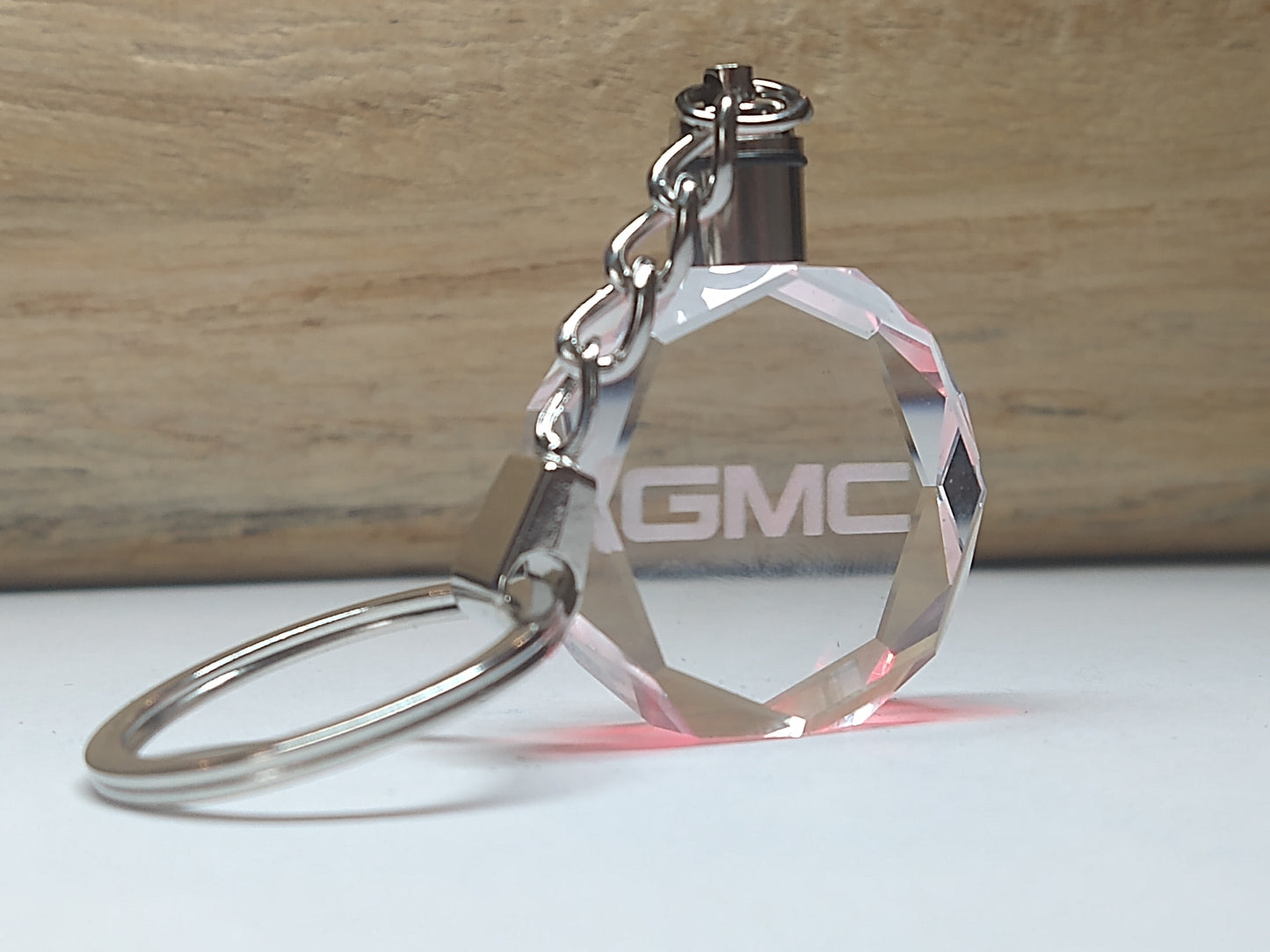 Customized Laser Engraved All Car with Logo Crystal Glass Keychain with Color Changing LED Lights (For GMC)!!