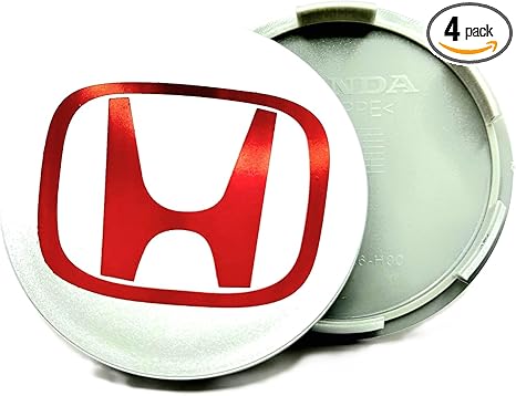 Set of 4 PCS Car Wheel Center Caps, Accord 2.4L, 69mm Outer Diameter, Snap-in Universal Plastic Hub Covers, Universal Rim Hub Caps Accessories (Honda)