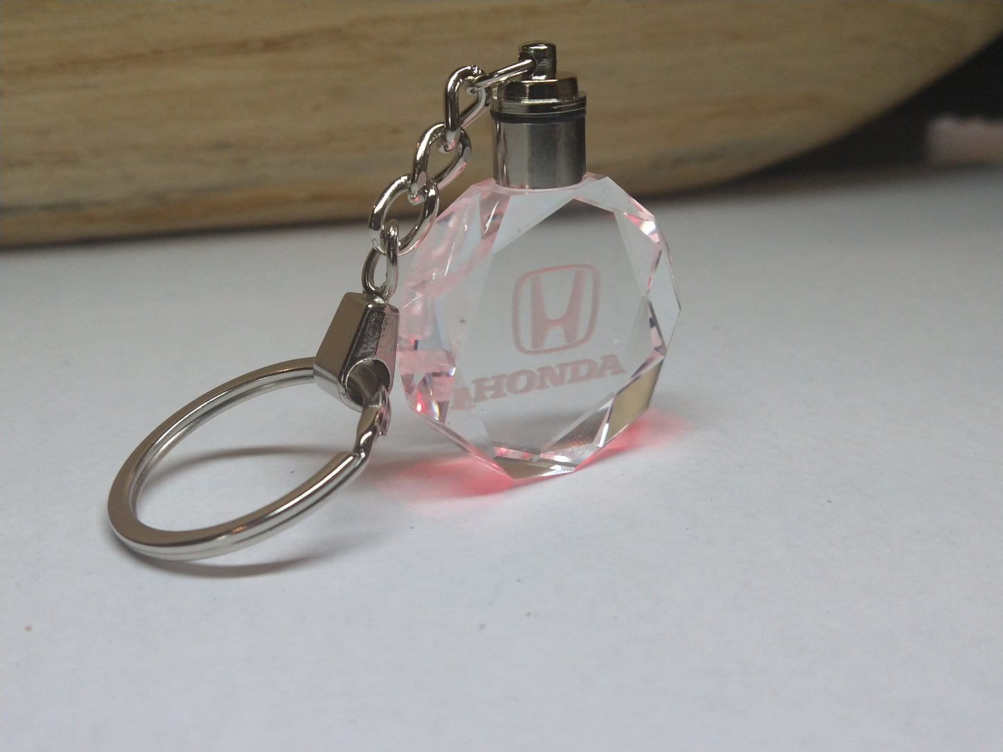Customized Laser Engraved All Car with Logo Crystal Glass Keychain with Color Changing LED Lights (For Honda)!!