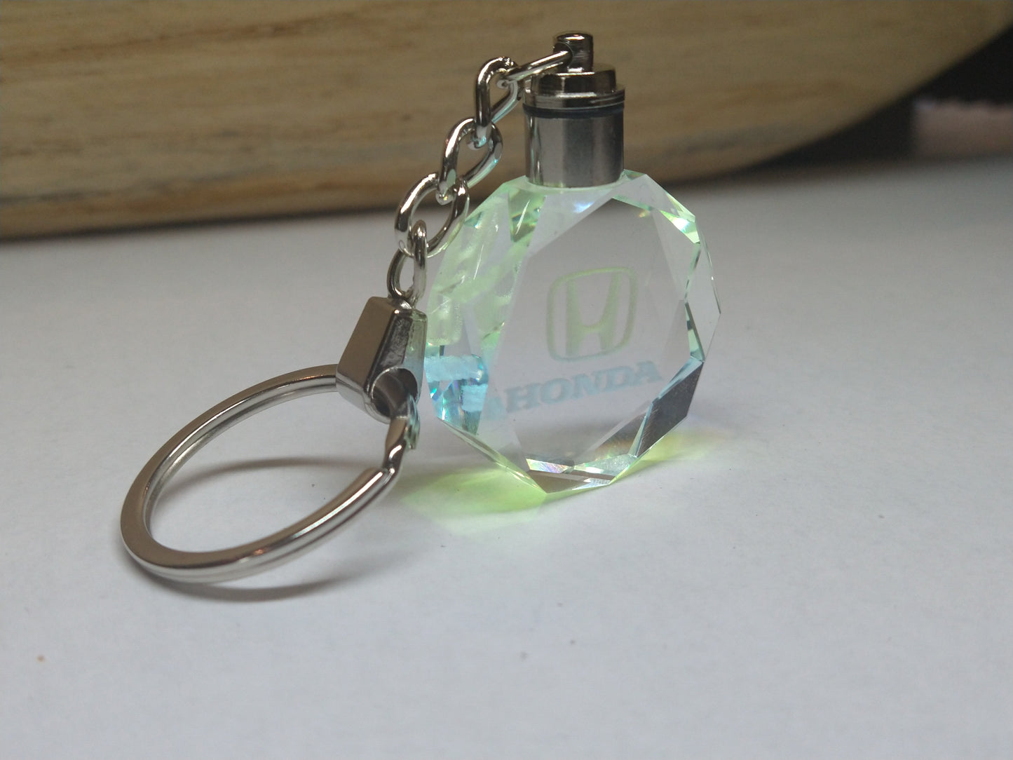 Customized Laser Engraved All Car with Logo Crystal Glass Keychain with Color Changing LED Lights (For Honda)!!