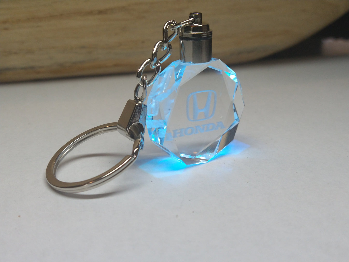 Customized Laser Engraved All Car with Logo Crystal Glass Keychain with Color Changing LED Lights (For Honda)!!