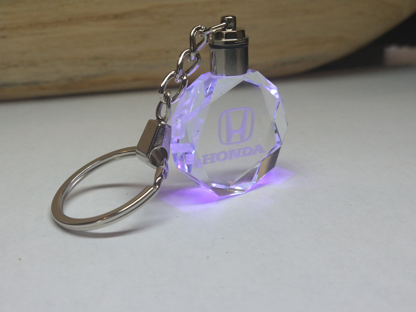 Customized Laser Engraved All Car with Logo Crystal Glass Keychain with Color Changing LED Lights (For Honda)!!