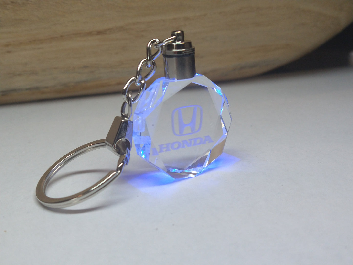 Customized Laser Engraved All Car with Logo Crystal Glass Keychain with Color Changing LED Lights (For Honda)!!