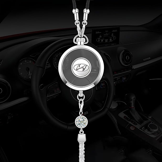 Car Air Freshener with Logo - Refillable Oil Fragrance for Domestic, European, Luxury, Sport Cars - Hanging Pendant