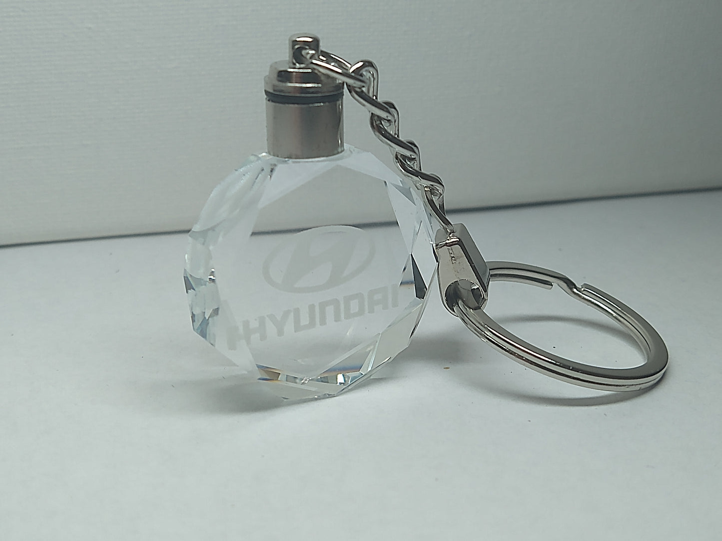 Customized Laser Engraved All Car with Logo Crystal Glass Keychain with Color Changing LED Lights (For Hyundai)!!
