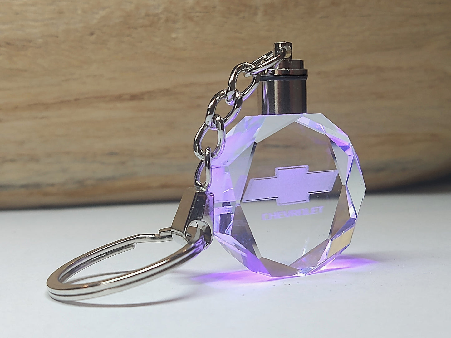 Customized Laser Engraved All Car with Logo Crystal Glass Keychain With Color Changing LED Lights (For Chevy) !!