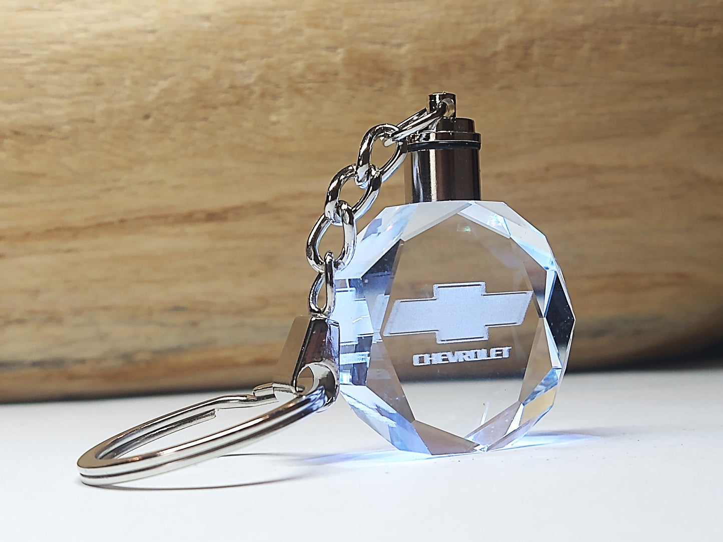 Customized Laser Engraved All Car with Logo Crystal Glass Keychain With Color Changing LED Lights (For Chevy) !!