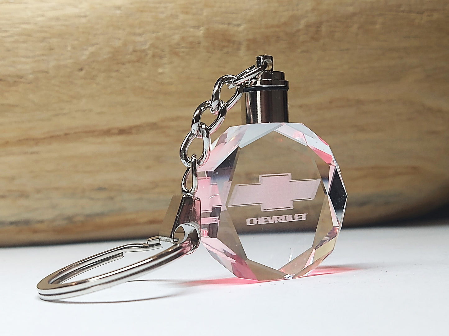Customized Laser Engraved All Car with Logo Crystal Glass Keychain With Color Changing LED Lights (For Chevy) !!