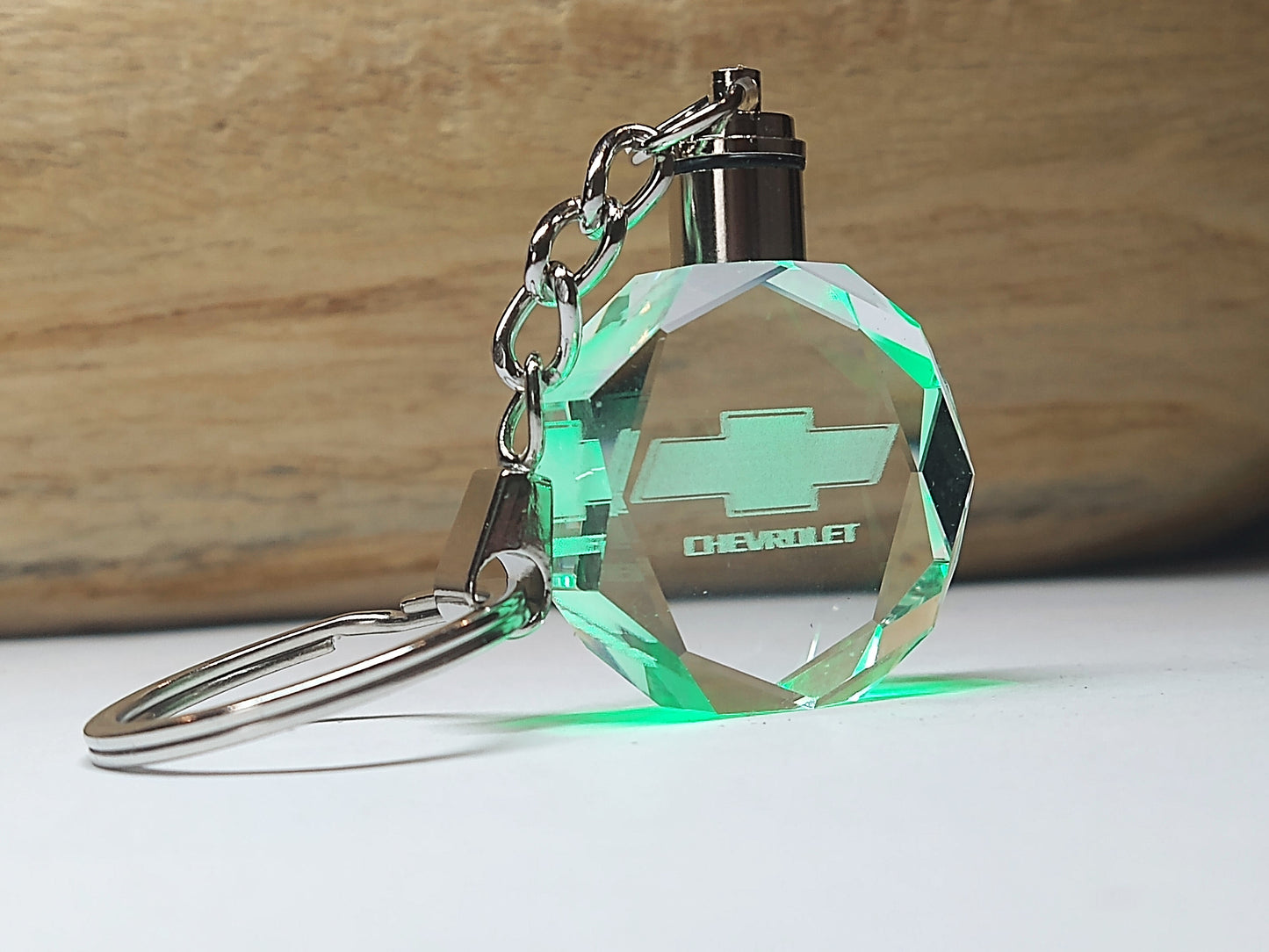 Customized Laser Engraved All Car with Logo Crystal Glass Keychain With Color Changing LED Lights (For Chevy) !!