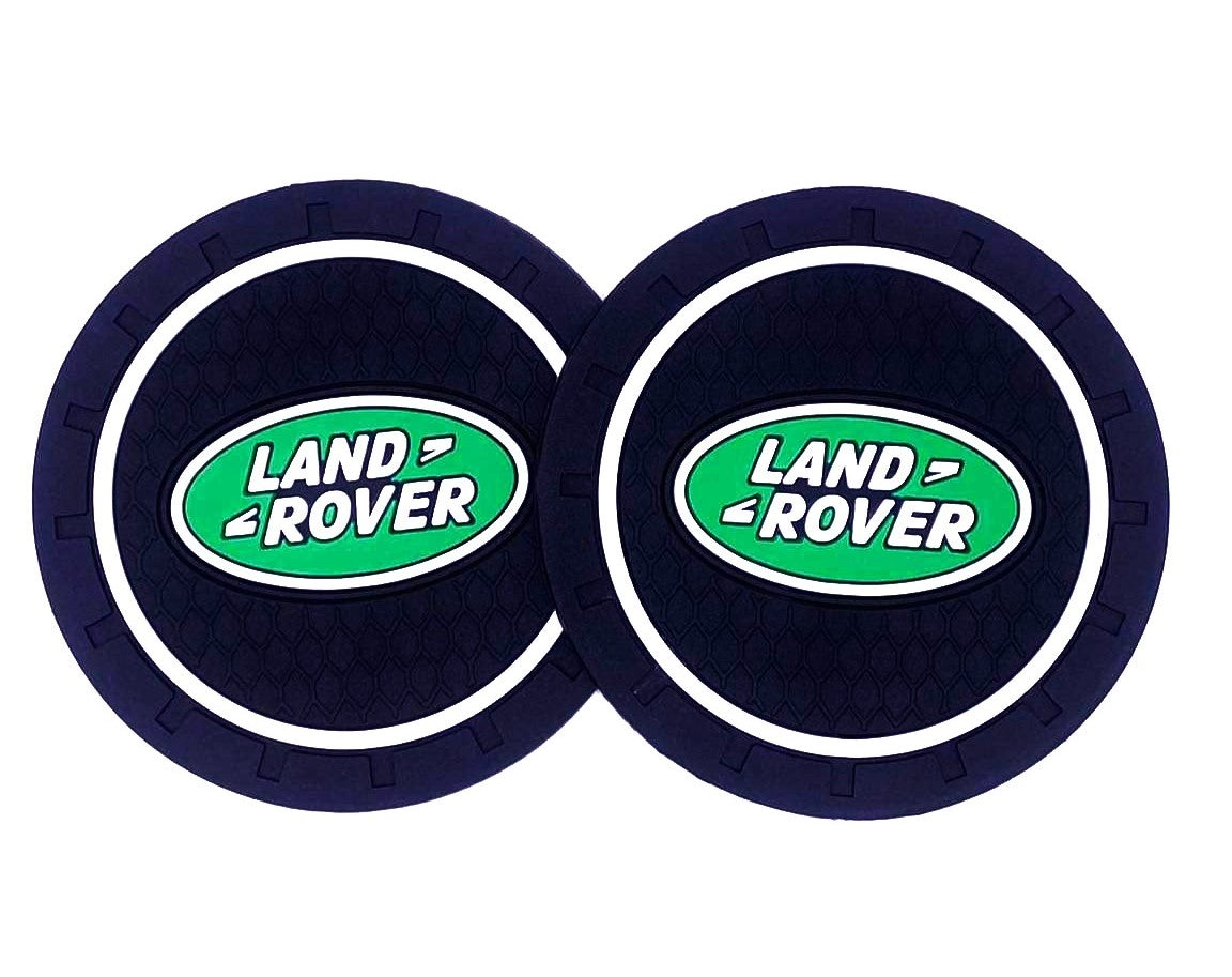 2PCS Car Cup Holder Coaster, 2.75 Inch Carbon Fiber Cup Holder Insert Coaster Pad, Non-Slip Embedded Cup Mat, Universal Car Interior Accessories for Most Vehicles with Car Make Logo