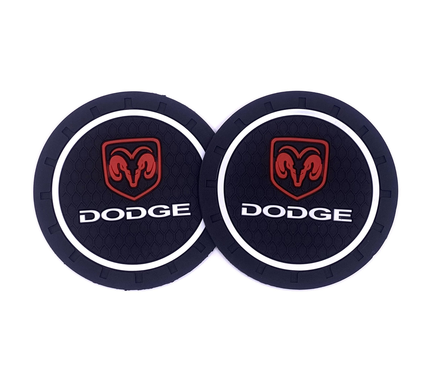 2PCS Car Cup Holder Coaster, 2.75 Inch Carbon Fiber Cup Holder Insert Coaster Pad, Non-Slip Embedded Cup Mat, Universal Car Interior Accessories for Most Vehicles with Car Make Logo