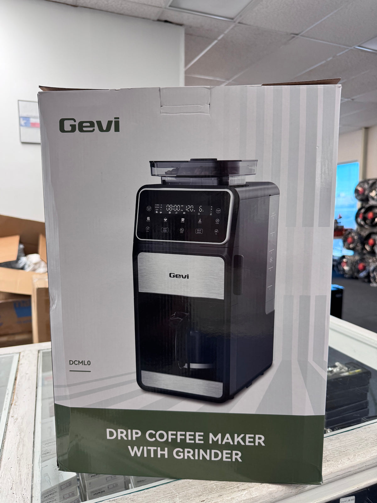 GEVI 10 CUP DRIP COFFEE MAKER WITH BUILT-IN GRINDER GRIND BREW DOTL0 - BLACK