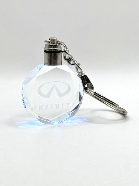 Customized Laser Engraved All Car with Logo Crystal Glass Keychain with Color Changing LED Lights (For Infiniti)!!