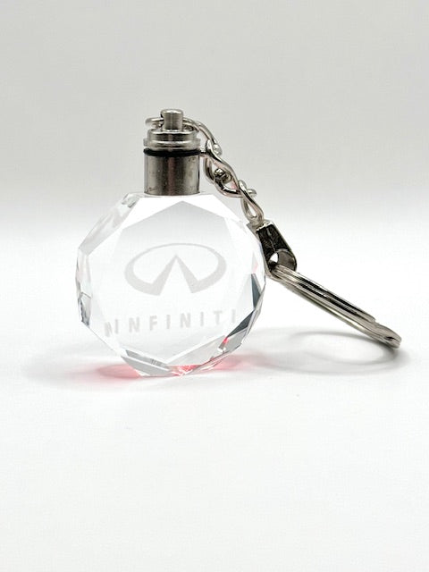 Customized Laser Engraved All Car with Logo Crystal Glass Keychain with Color Changing LED Lights (For Infiniti)!!
