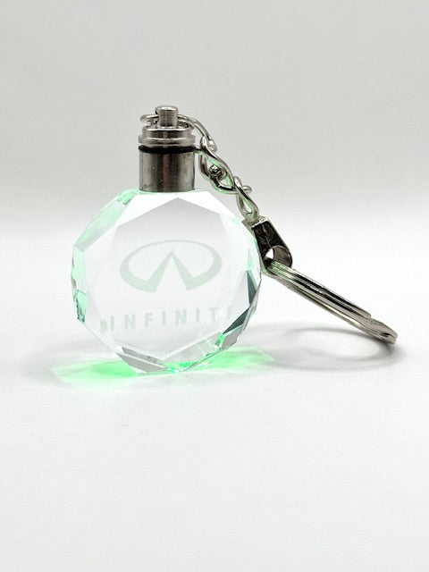 Customized Laser Engraved All Car with Logo Crystal Glass Keychain with Color Changing LED Lights (For Infiniti)!!