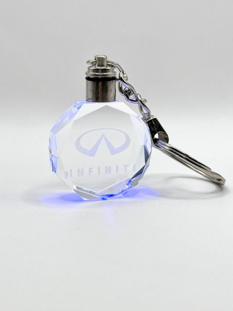 Customized Laser Engraved All Car with Logo Crystal Glass Keychain with Color Changing LED Lights (For Infiniti)!!