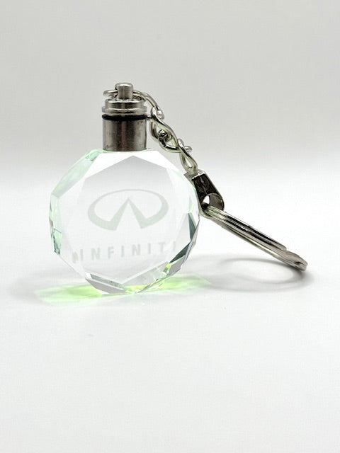 Customized Laser Engraved All Car with Logo Crystal Glass Keychain with Color Changing LED Lights (For Infiniti)!!