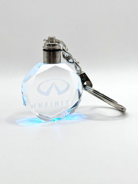Customized Laser Engraved All Car with Logo Crystal Glass Keychain with Color Changing LED Lights (For Infiniti)!!
