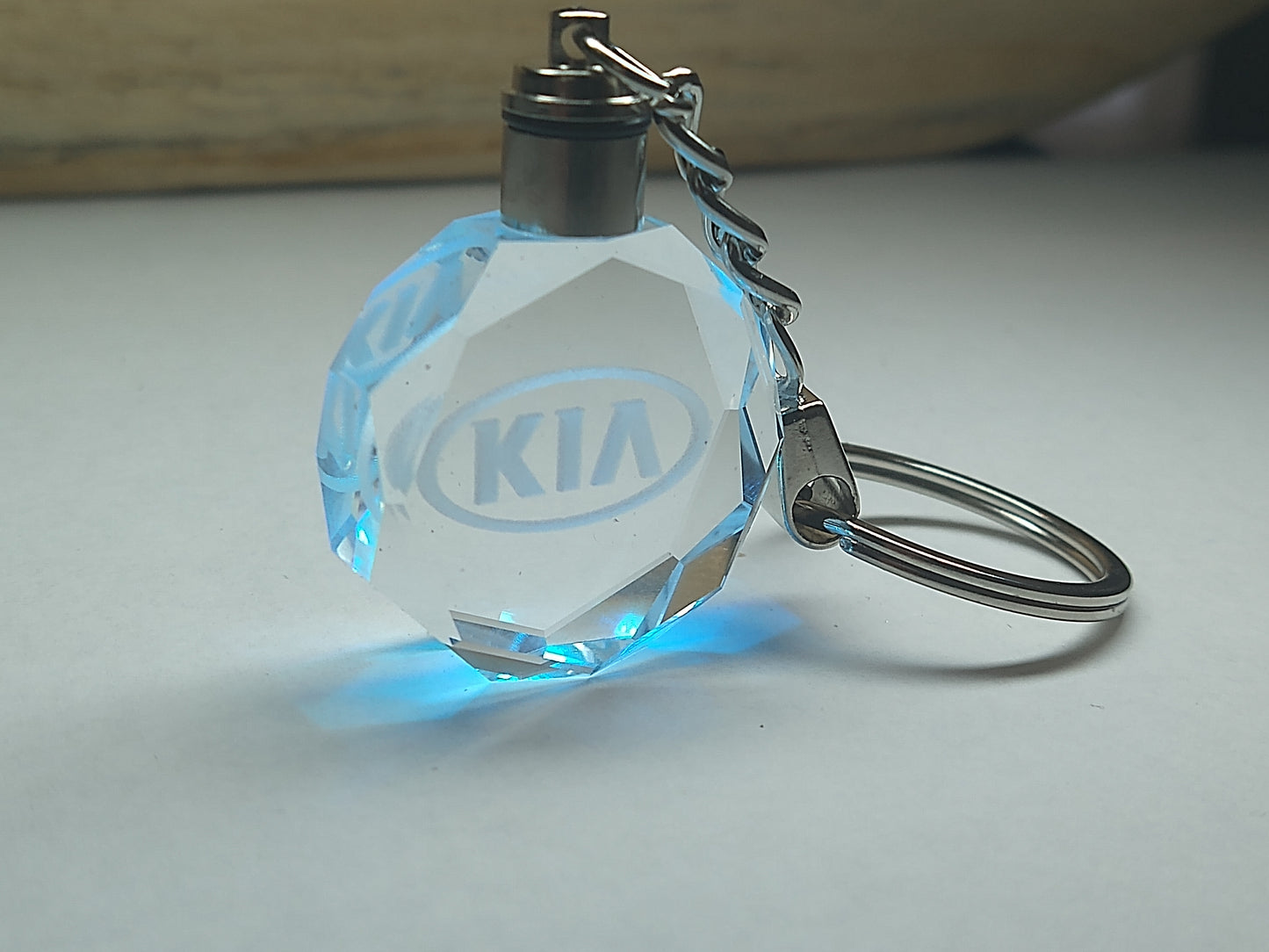 Customized Laser Engraved All Car with Logo Crystal Glass Keychain with Color Changing LED Lights (For KIA)!!