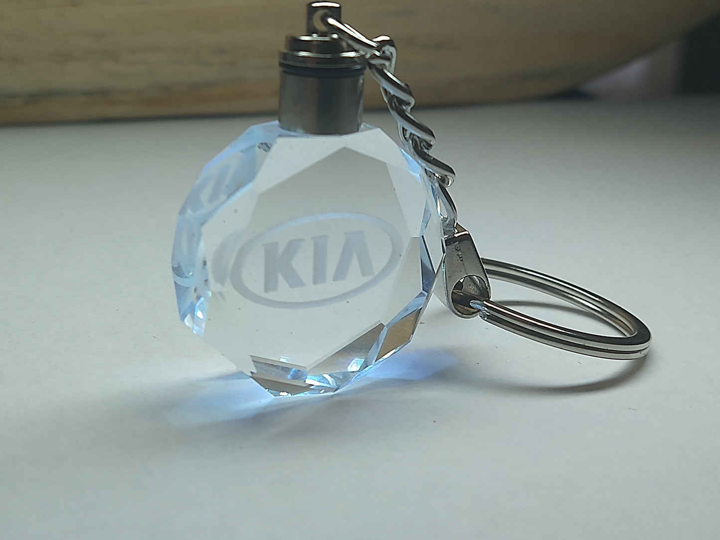 Customized Laser Engraved All Car with Logo Crystal Glass Keychain with Color Changing LED Lights (For KIA)!!