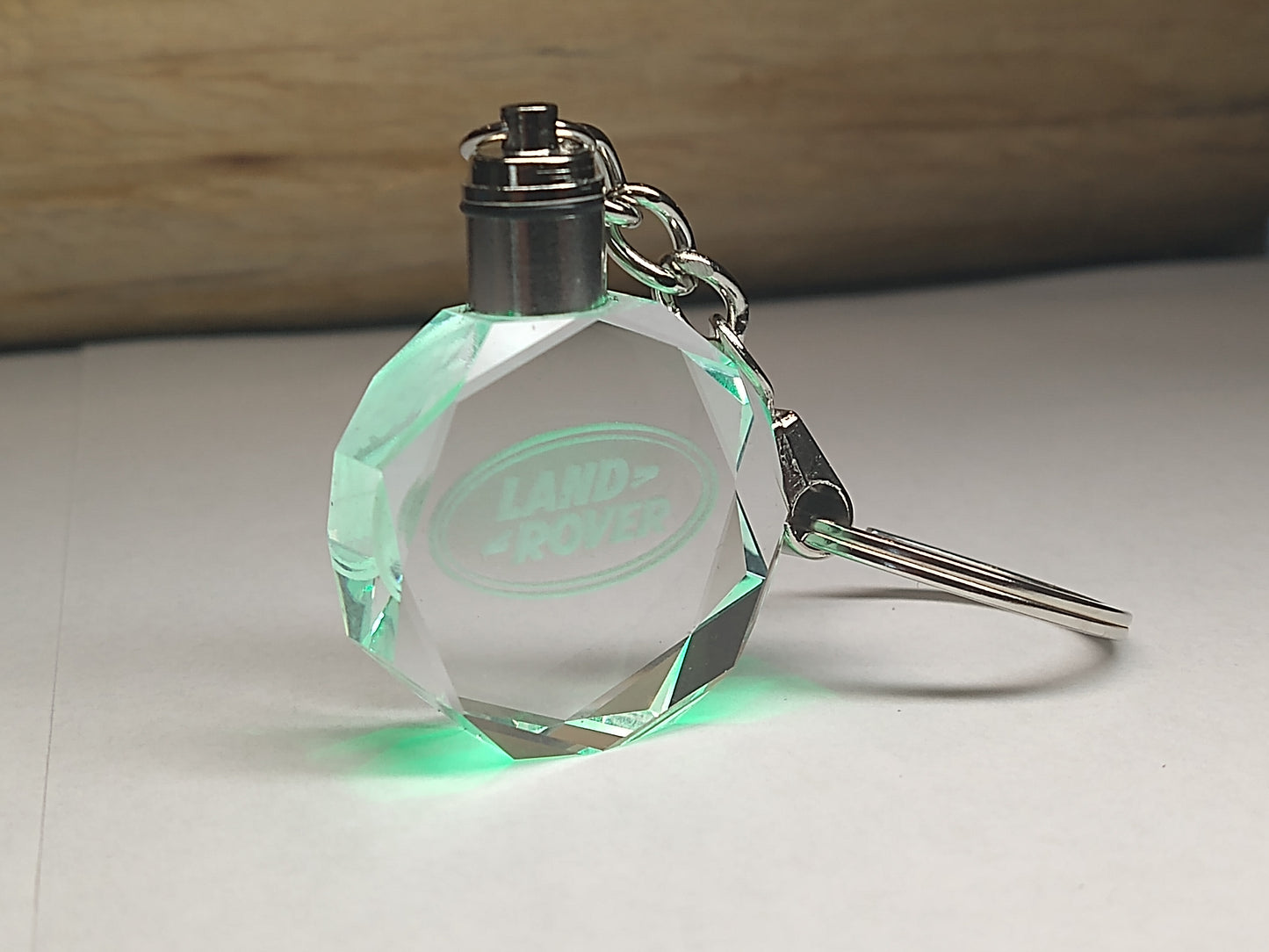 Customized Laser Engraved All Car with Logo Crystal Glass Keychain with Color Changing LED Lights (For Land Rover)!!