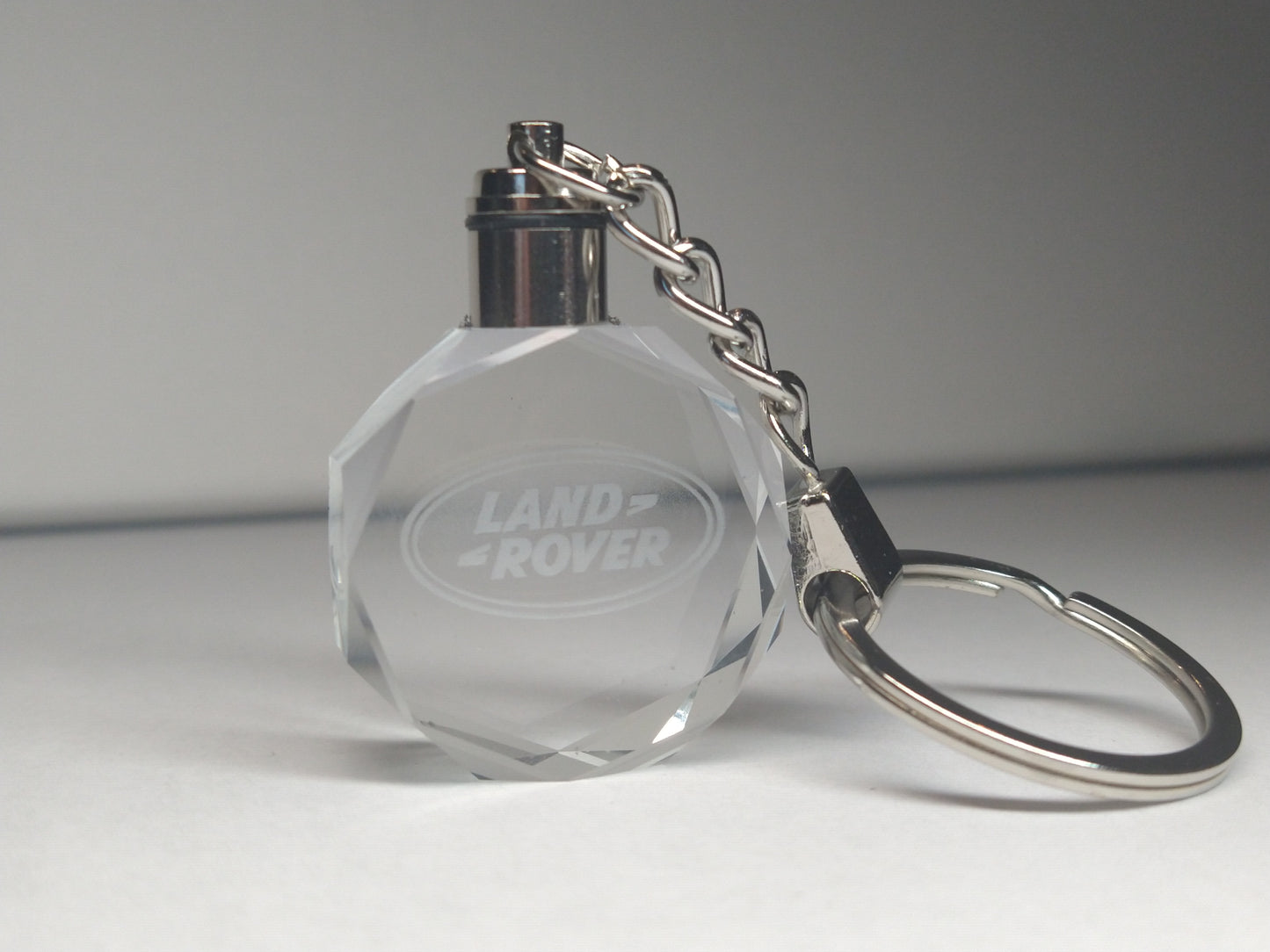Customized Laser Engraved All Car with Logo Crystal Glass Keychain with Color Changing LED Lights (For Land Rover)!!