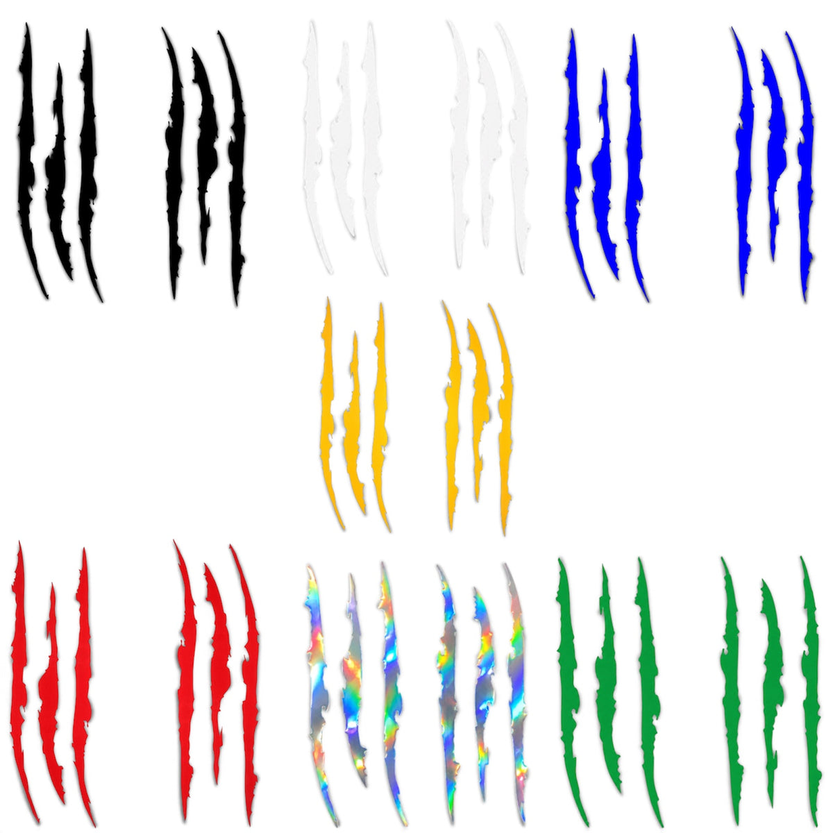 Auto Car Stickers Reflective Monster Claw Scratch Marks Headlight Bumper Sticker Waterproof Decal for Truck, Cars, SUV's, Motorcycle, Scooters, Different Designs