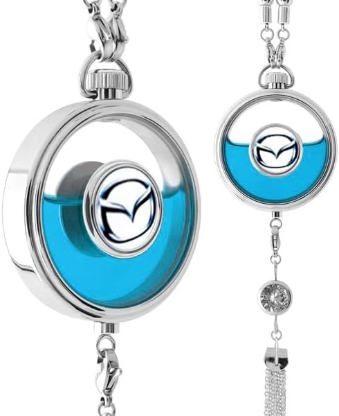 Car Air Freshener with Logo - Refillable Oil Fragrance for Domestic, European, Luxury, Sport Cars - Hanging Pendant