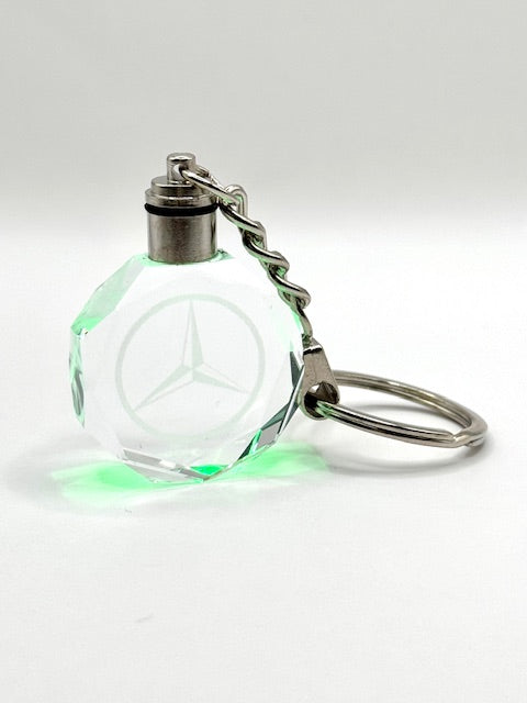 Customized Laser Engraved All Car with Logo Crystal Glass Keychain with Color Changing LED Lights (For Mercedes)!!