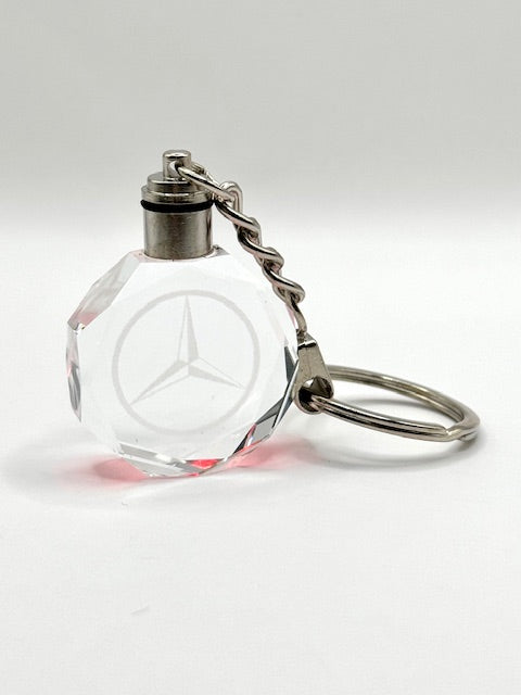 Customized Laser Engraved All Car with Logo Crystal Glass Keychain with Color Changing LED Lights (For Mercedes)!!