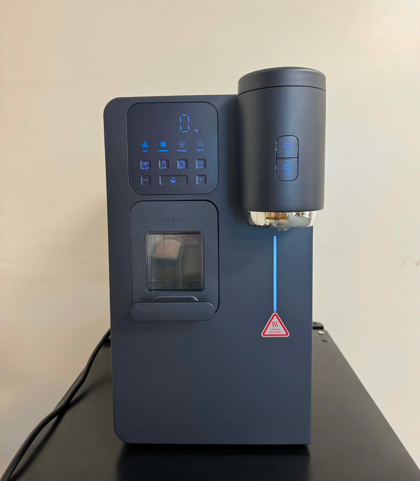 New 3-in-1 Water Dispenser with Ice Maker - Hot/Cold/Warm Water, Adjustable Water Volume, Countertop, Compact Coffee Brewer for Home & Office, Deep Navy