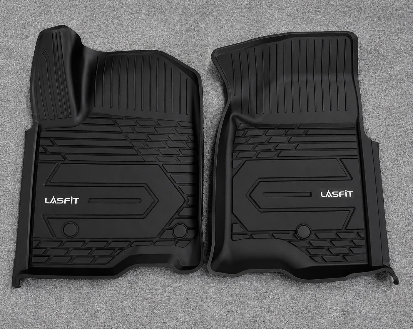 New LASFIT Front Floor Mats 2019-2026 for Chevrolet Silverado/GMC Sierra 1500, Crew Cab/Double Cab, 2020-2026 Chevy Silverado/GMC Sierra 2500HD 3500HD, All Weather TPE Floor Liners, 1st Row Only