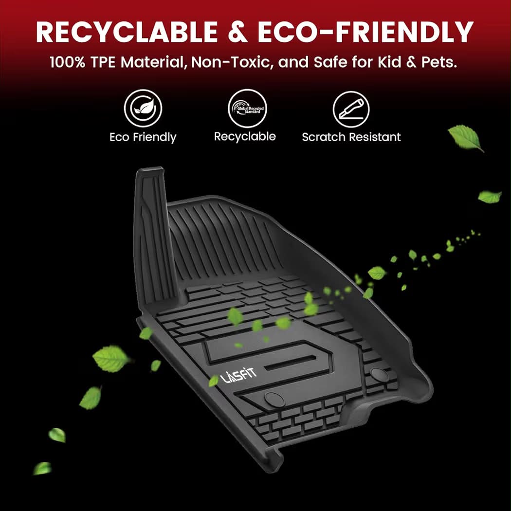 New LASFIT Front Floor Mats 2019-2026 for Chevrolet Silverado/GMC Sierra 1500, Crew Cab/Double Cab, 2020-2026 Chevy Silverado/GMC Sierra 2500HD 3500HD, All Weather TPE Floor Liners, 1st Row Only