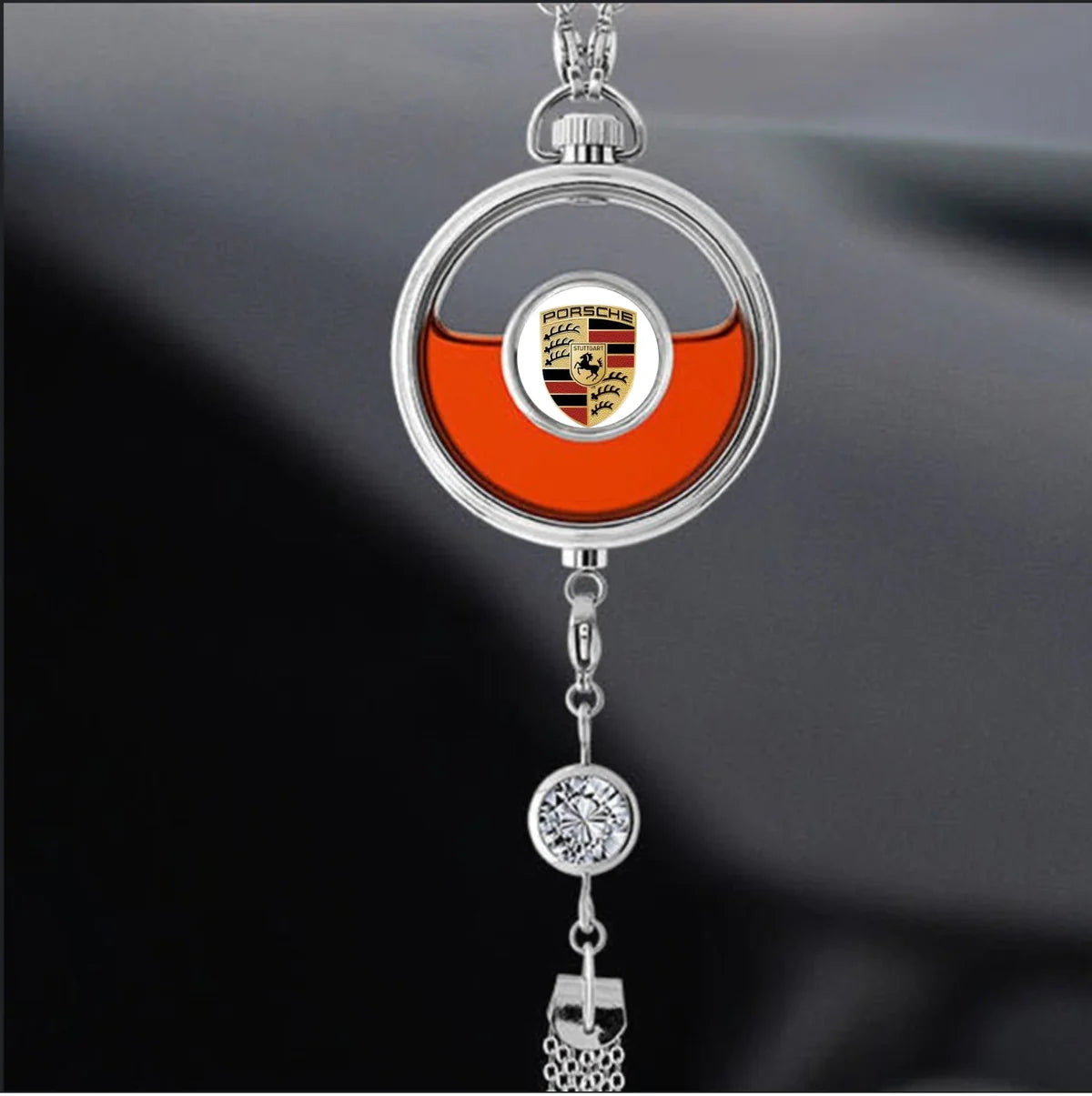 Car Air Freshener with Logo - Refillable Oil Fragrance for Domestic, European, Luxury, Sport Cars - Hanging Pendant