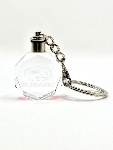 Customized Laser Engraved All Car with Logo Crystal Glass Keychain with Color Changing LED Lights (For Subaru)!!
