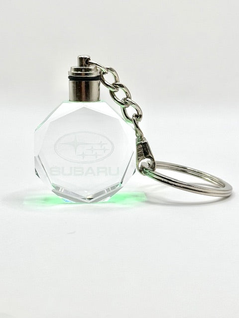 Customized Laser Engraved All Car with Logo Crystal Glass Keychain with Color Changing LED Lights (For Subaru)!!