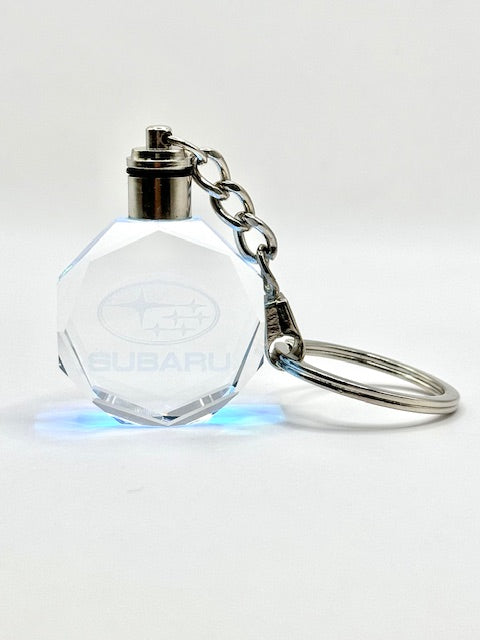 Customized Laser Engraved All Car with Logo Crystal Glass Keychain with Color Changing LED Lights (For Subaru)!!