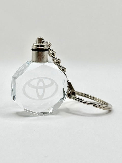 Customized Laser Engraved All Car with Logo Crystal Glass Keychain with Color Changing LED Lights (For Toyota)!!