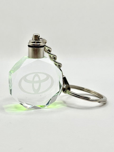 Customized Laser Engraved All Car with Logo Crystal Glass Keychain with Color Changing LED Lights (For Toyota)!!
