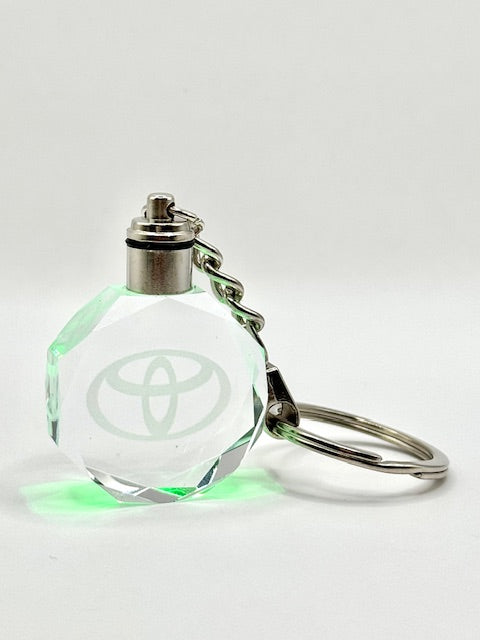 Customized Laser Engraved All Car with Logo Crystal Glass Keychain with Color Changing LED Lights (For Toyota)!!