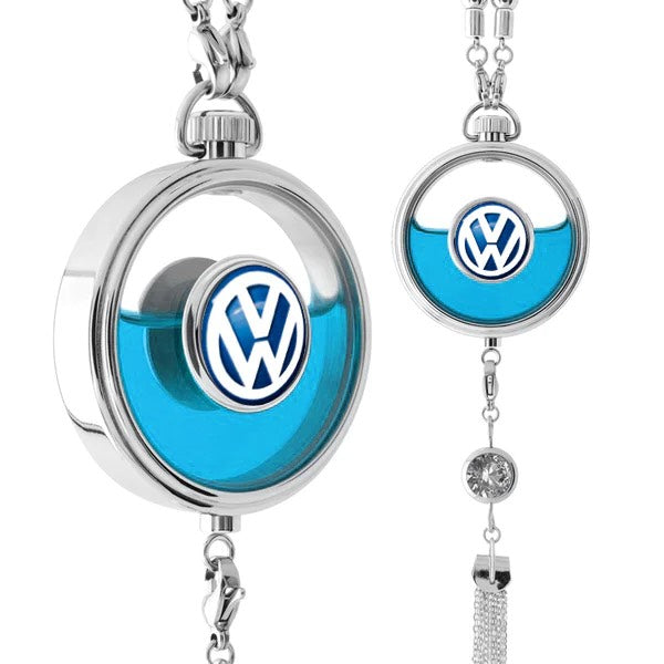 Car Air Freshener with Logo - Refillable Oil Fragrance for Domestic, European, Luxury, Sport Cars - Hanging Pendant